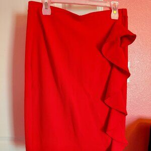 Red pencil skirt